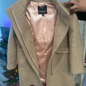 J. Crew Women's Beige Trench Coat with Pink Lining